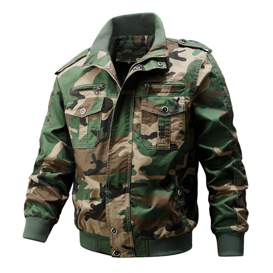 Herren robustes Canvas-Pilotblouson mit Rippenbündchen und Schulterpatten Nord Taschen