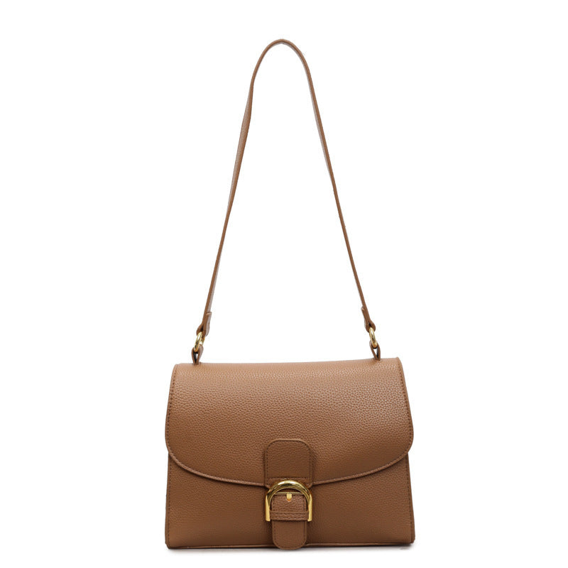 Damen Umhängetasche mit elegantem Klappenverschluss und dekorativem Metallakzent Nord Taschen