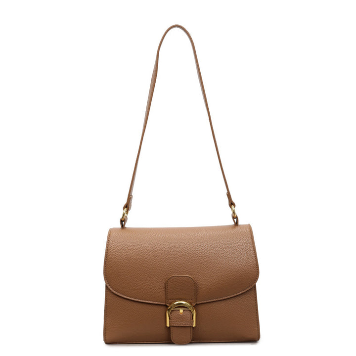 Damen Umhängetasche mit elegantem Klappenverschluss und dekorativem Metallakzent Nord Taschen