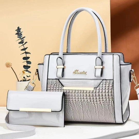 Damen elegante Handtasche mit Doppelgriff und abnehmbarer Clutch Nord Taschen
