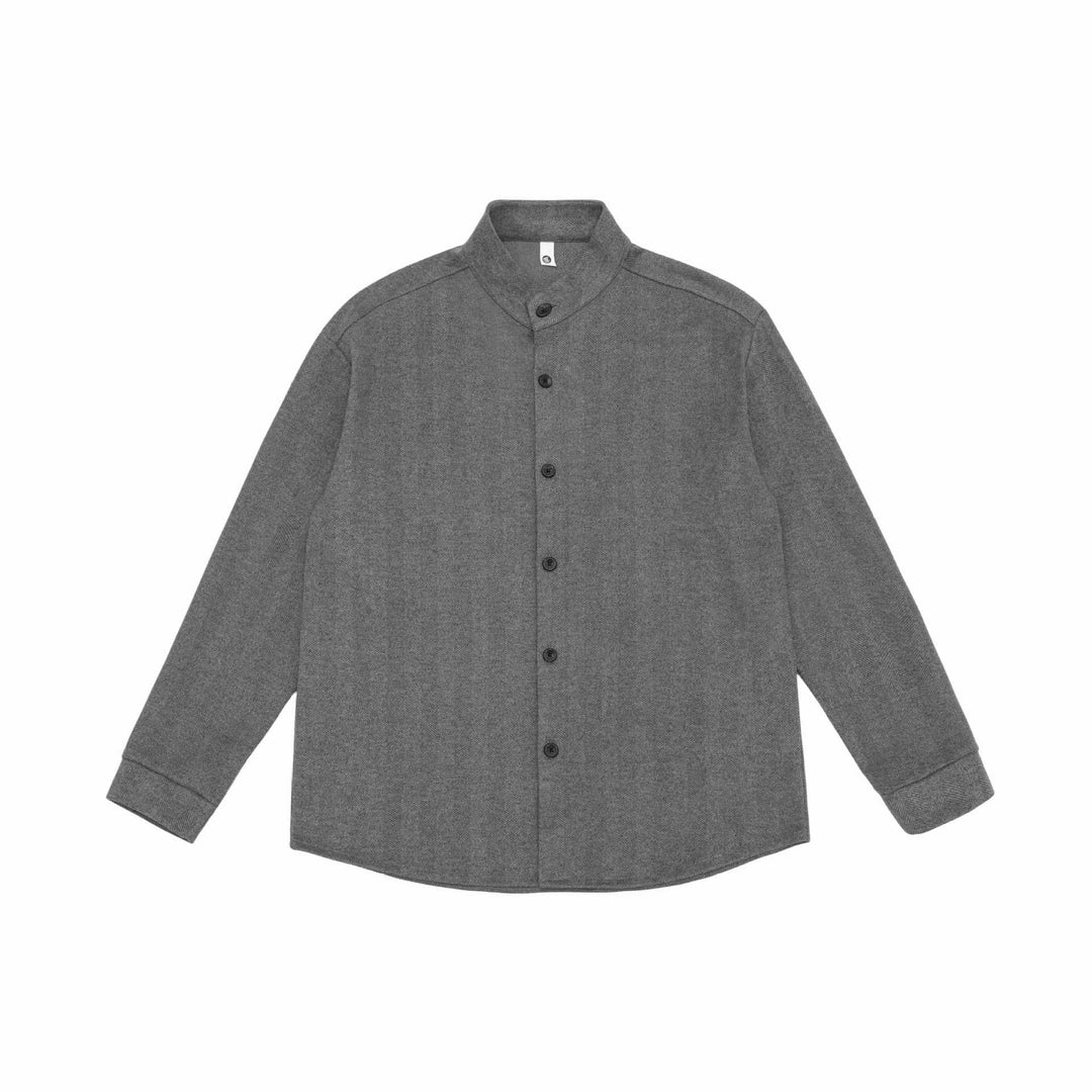 Herren Hemdjacke mit Stehkragen und Fischgrätstruktur Nord Taschen
