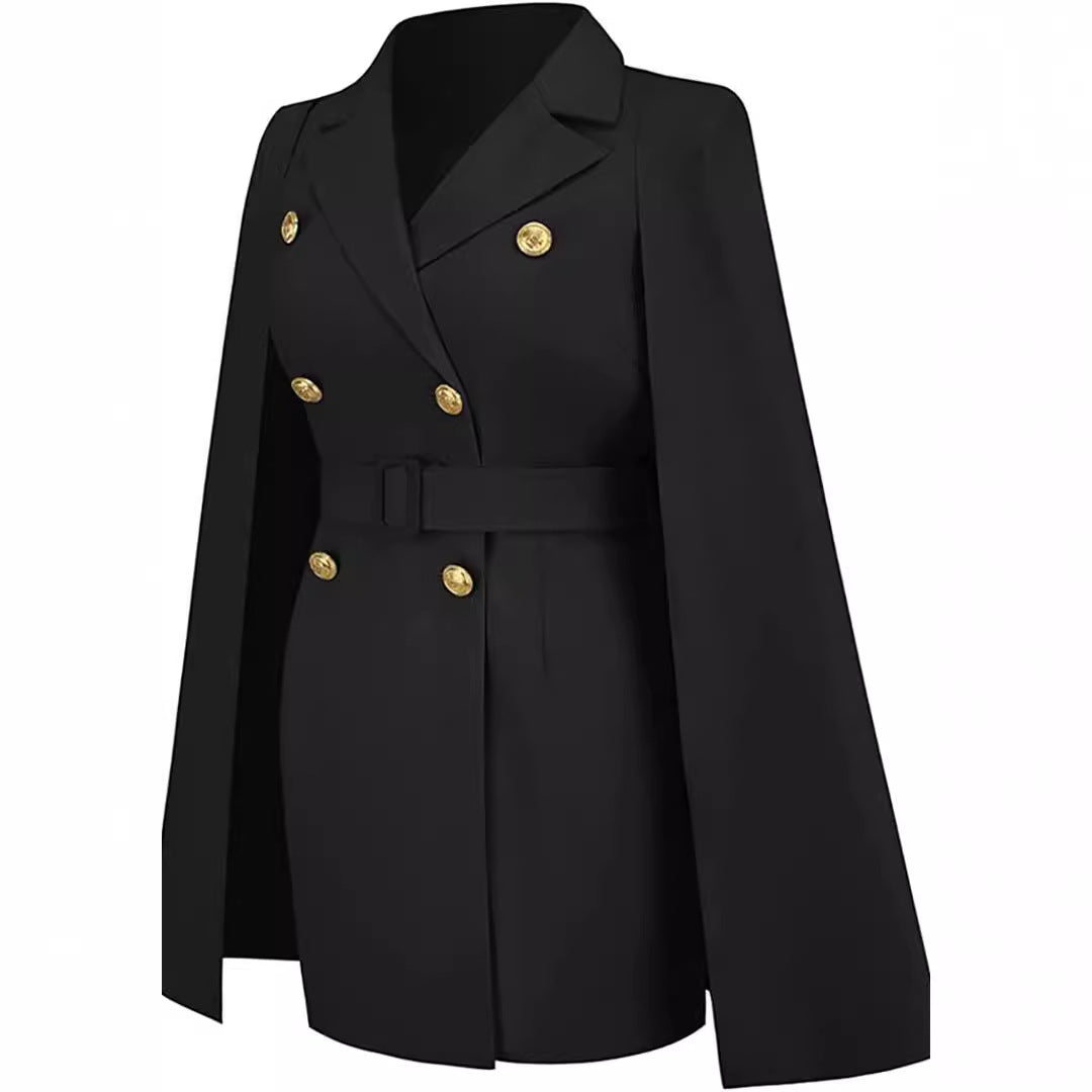 Damen Kurzblazerkleid mit Cape-Ärmeln und doppelreihiger Zierknopfleiste Nord Taschen