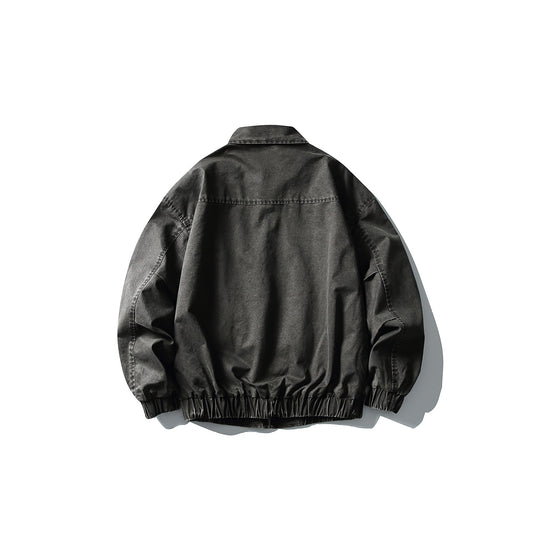 Herren Kurzjacke im Utility-Canvas-Stil mit durchgehendem Reißverschluss und elastischem Saum Nord Taschen