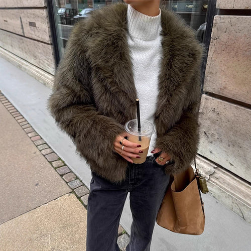 Damen Boxy-Kunstfelljacke mit voluminösem Schalkragen und weicher Teddystruktur Nord Taschen
