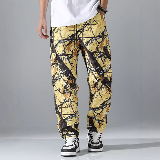 Herren Tapered Cargo-Jogginghose mit Multifachtaschen, Tunnelzug & Utility-Details Nord Taschen