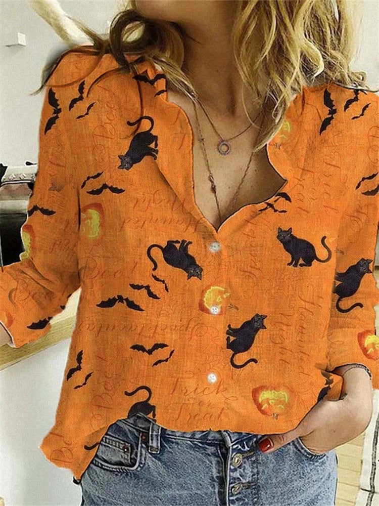 Damen Gemusterte Bluse Nord Taschen