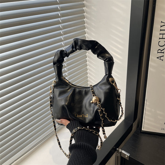 Damen modische Umhängetasche mit geflochtenem Kettenhenkel Nord Taschen