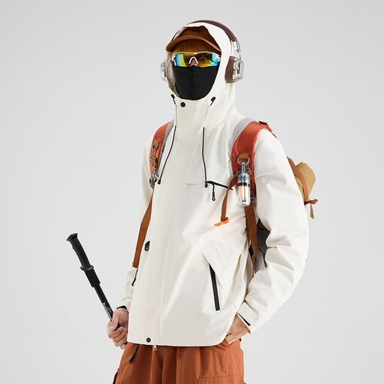 Herren Wasserdichte und atmungsaktive Ski‑ und Snowboardjacke mit Kapuze, Multi‑Taschen & Thermoversiegelung Nord Taschen