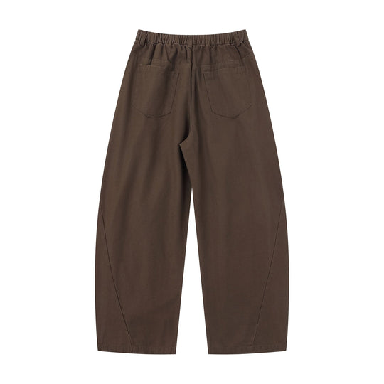Damen Weite Culotte-Hose mit dekorativen Falten und elastischem Bund Nord Taschen