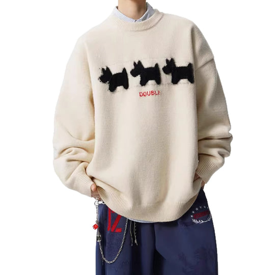 Unisex Verspielter Grobstrickpullover mit Tiermotiv Nord Taschen