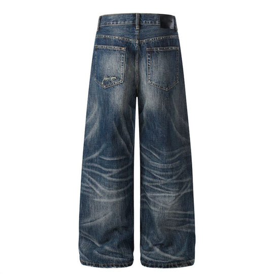 Damen Weite High‑Waist Jeans-Culotte mit Vintage-Waschung und Used‑Effekt Nord Taschen