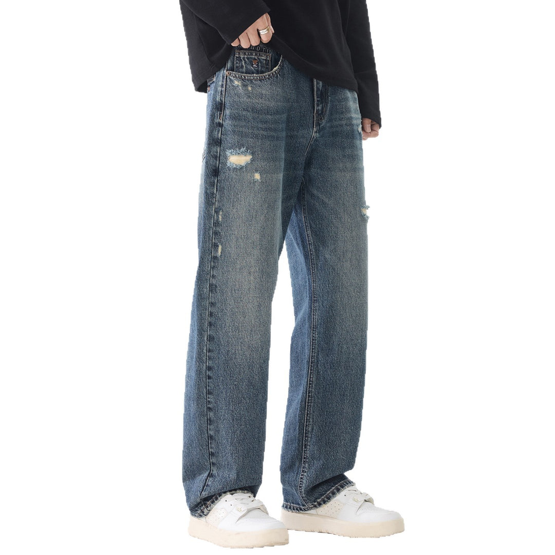 Herren Locker geschnittene Baggy-Jeans aus robustem Denim mit Distressed-Details Nord Taschen
