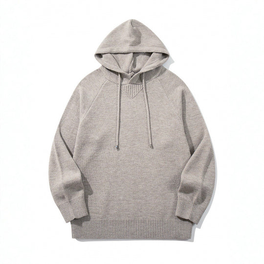 Unisex Oversize Strickkapuzenpullover mit Raglanärmeln und Rippbündchen Nord Taschen