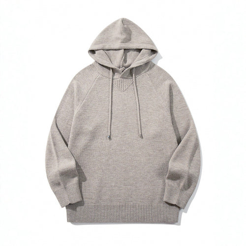 Unisex Oversize Strickkapuzenpullover mit Raglanärmeln und Rippbündchen Nord Taschen
