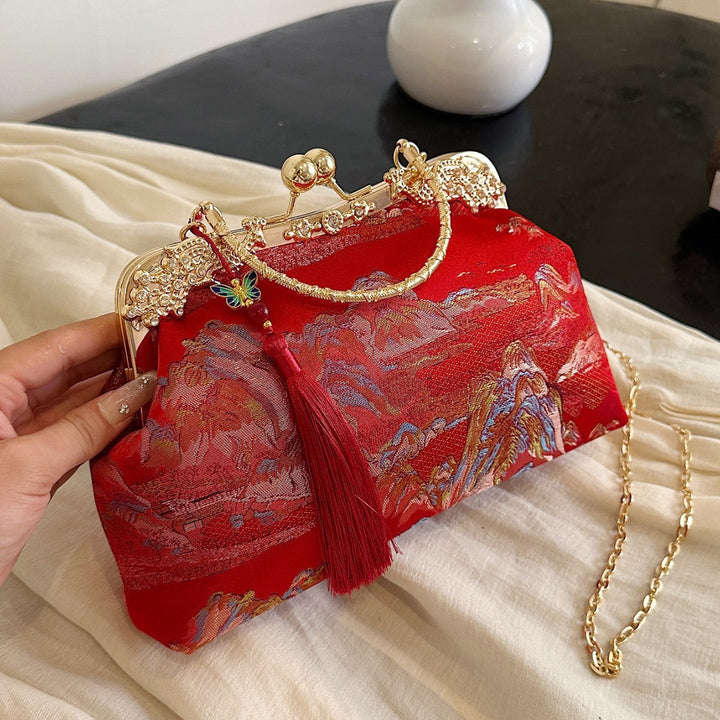 Damen elegante Abendtasche mit floralem Muster Nord Taschen