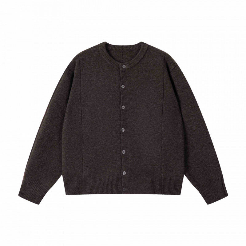 Unisex Boxiger Feinstrick-Cardigan mit Rundhals und durchgehender Knopfleiste Nord Taschen