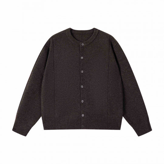 Unisex Boxiger Feinstrick-Cardigan mit Rundhals und durchgehender Knopfleiste Nord Taschen