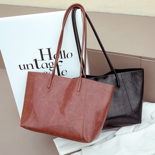 Damen elegante Shopper-Tasche mit hochwertiger Ledertextur Nord Taschen