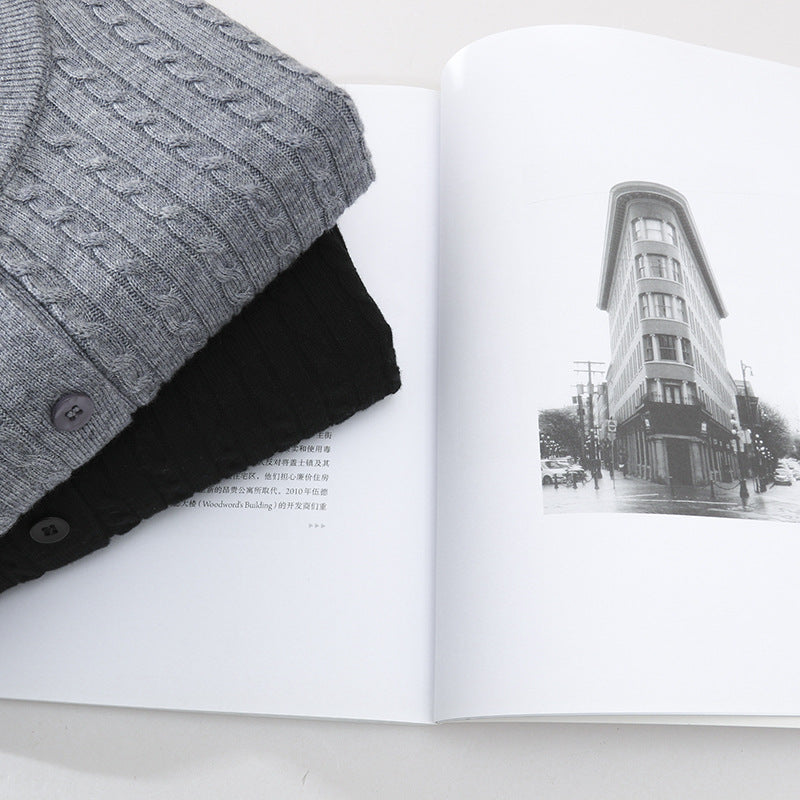 Damen Feiner Zopfmuster-Cardigan mit Rundhals und durchgehender Knopfleiste Nord Taschen