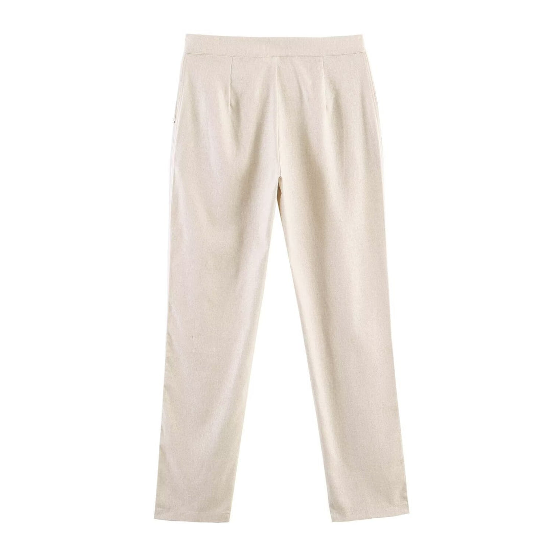 Damen Schlanke gerade Stoffhose mit verdecktem Reißverschluss und Eingrifftaschen Nord Taschen