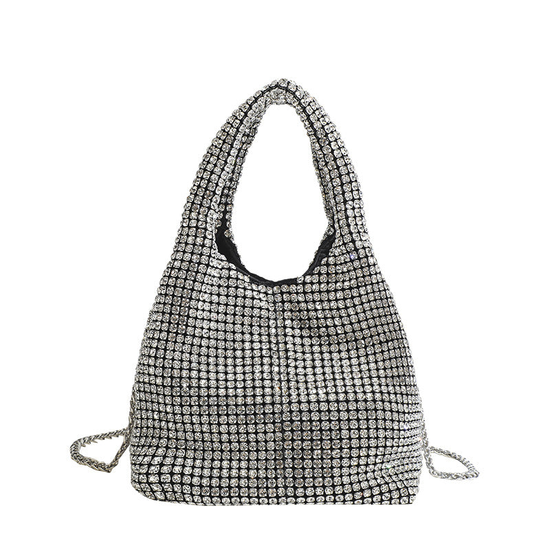 Damen Glamouröse Shopper-Tasche mit funkelndem Strass und modischem Kettenhenkel Nord Taschen
