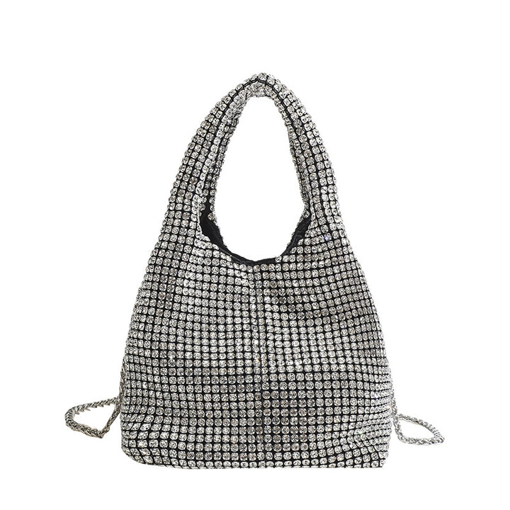 Damen Glamouröse Shopper-Tasche mit funkelndem Strass und modischem Kettenhenkel Nord Taschen