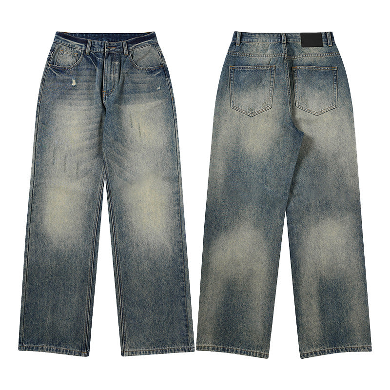 Herren Weit geschnittene Vintage-Denim-Jeans im geraden Baggy‑Cut mit soften Fade-Details Nord Taschen