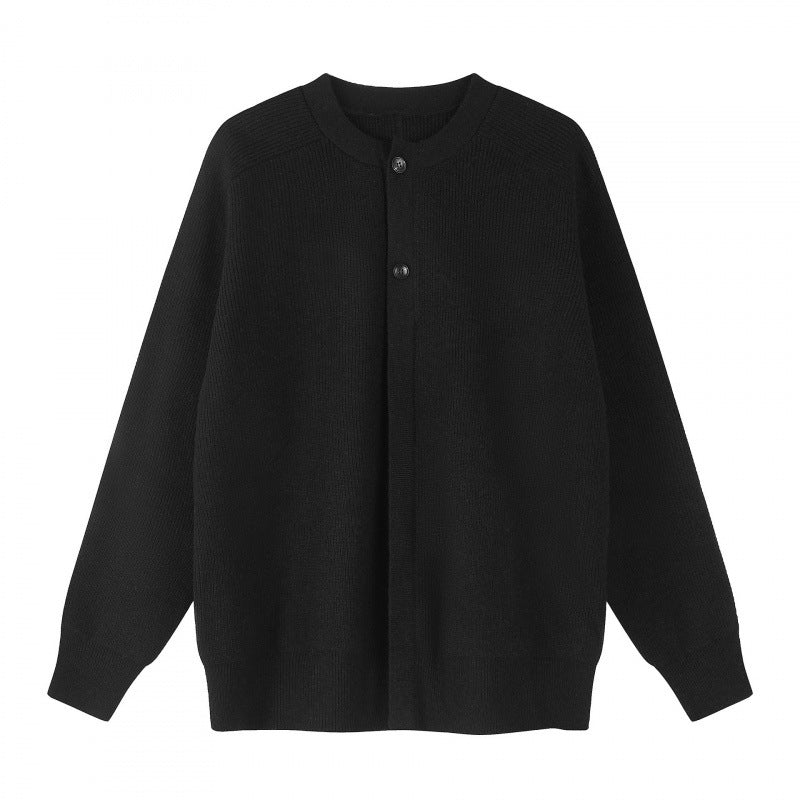 Unisex Boxiger Feinstrick-Cardigan mit Rundhals, Raglanärmeln und teilverdeckter Knopfleiste Nord Taschen