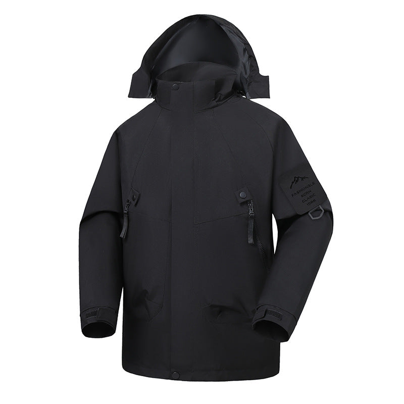 Herren Wasserdichte Softshell-Outdoorjacke mit verstellbarer Kapuze und versiegelten Nähten Nord Taschen