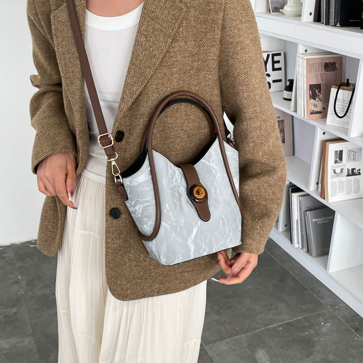 Damen elegante Umhängetasche mit einzigartigem Verschluss und strukturiertem Obermaterial Nord Taschen