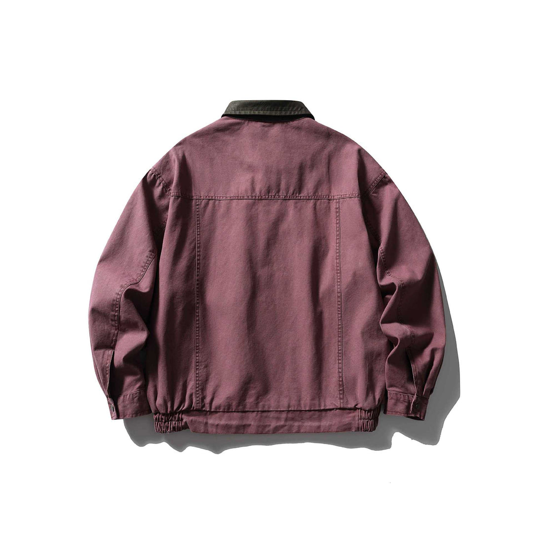 Herren kastig geschnittener Canvas‑Blouson mit kontrastierendem Lederkragen und elastischem Saum Nord Taschen