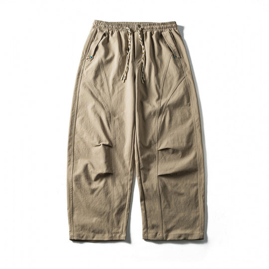 Unisex Weite Cropped-Hose mit Tunnelzug, elastischem Bund und markanten Nahtpaneelen Nord Taschen