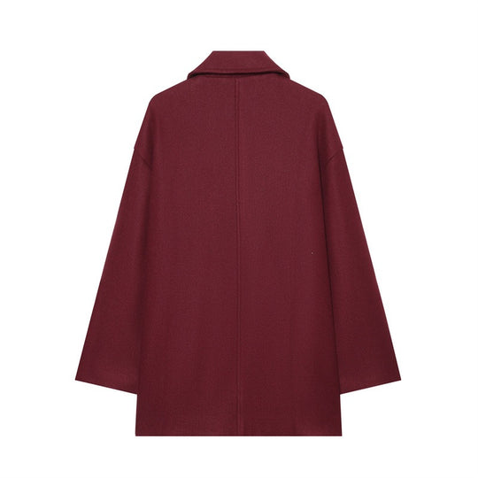 Damen Kurzmantel im Military‑Stil mit Doppelreiher und goldfarbenen Zierknöpfen Nord Taschen