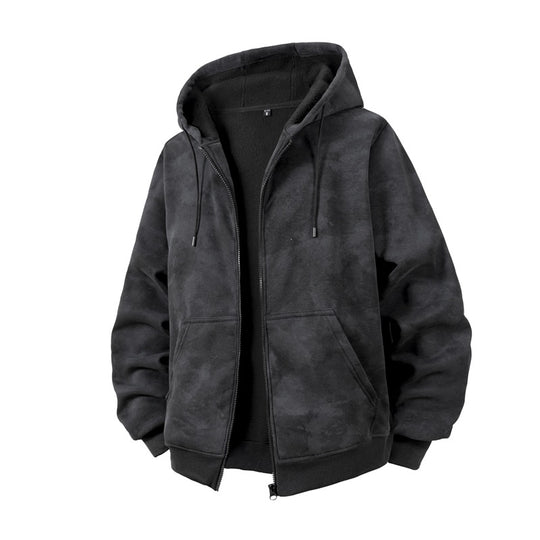 Unisex Oversize Kapuzenzipjacke aus schwerer French-Terry mit Kängurutaschen Nord Taschen