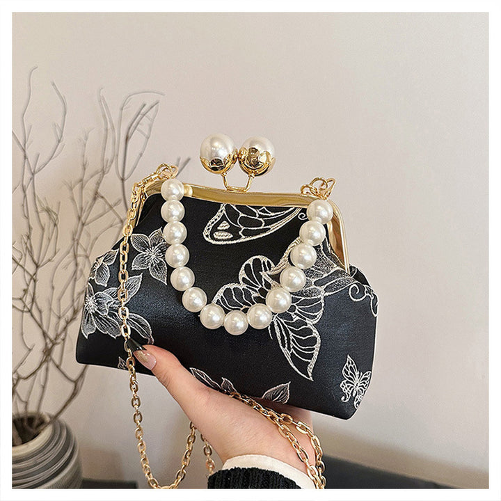 Damen elegante Abendtasche mit Perlenbesatz Nord Taschen