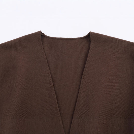 Damen 100+ Wickelcardigan mit Taillengürtel, Ballonärmeln und ausgestelltem Saum Nord Taschen