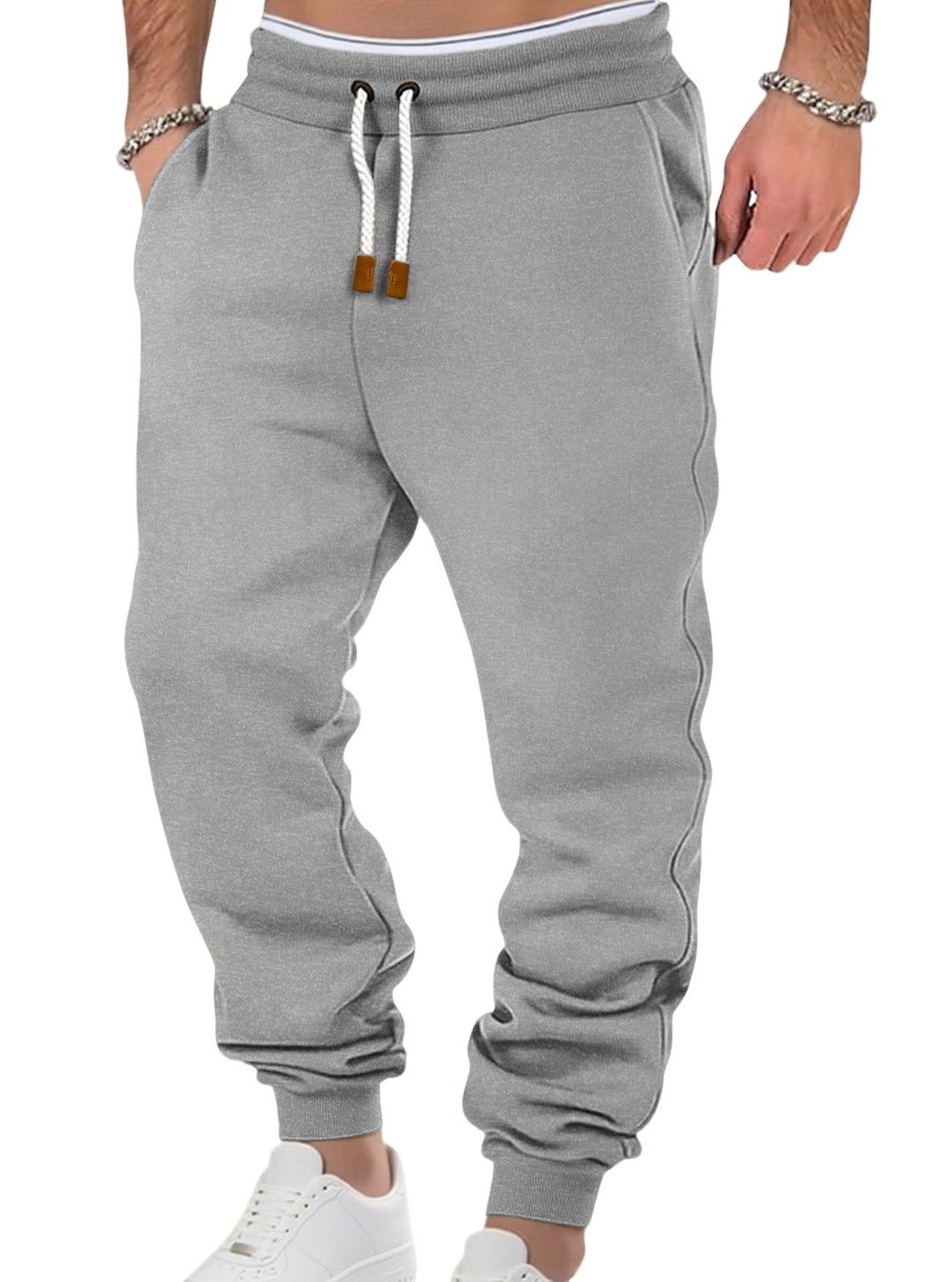 Herren nan komfortable Jogginghose aus hochwertiger Baumwollmischung mit elastischem Bund Kordelzug und Bündchen