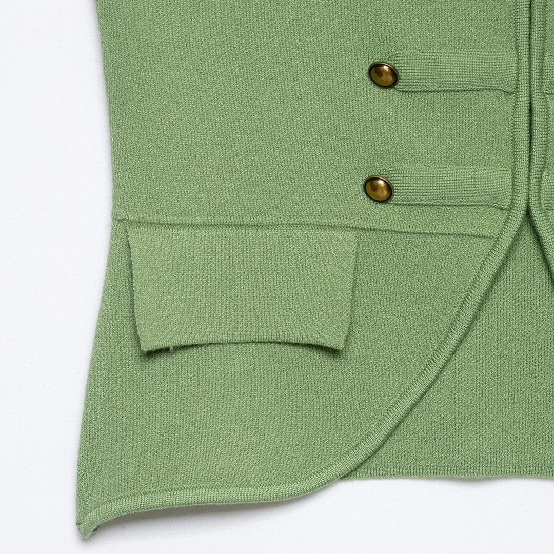 Damen Ärmellose Strickweste im Militärstil mit dekorativen Metallknöpfen und aufgesetzten Taschen Nord Taschen