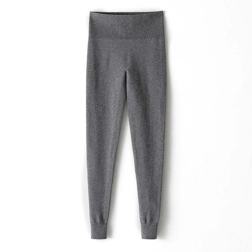 Damen Thermo-Feinstrick-Leggings mit hoher Taille und geripptem Knöchelabschluss Nord Taschen