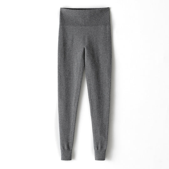 Damen Thermo-Feinstrick-Leggings mit hoher Taille und geripptem Knöchelabschluss Nord Taschen