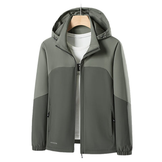Herren Leichte Softshell-Windjacke mit Kapuze, wasserabweisender Membran und Reißverschlusstaschen Nord Taschen