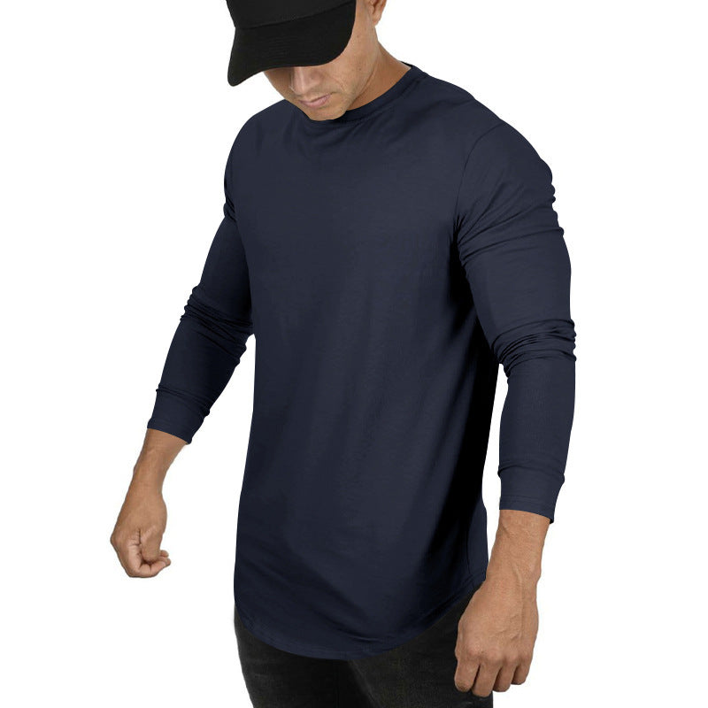 Herren Langarmshirt mit verlängertem Rundsaum und schmalem Schnitt aus elastischem Funktionsjersey Nord Taschen