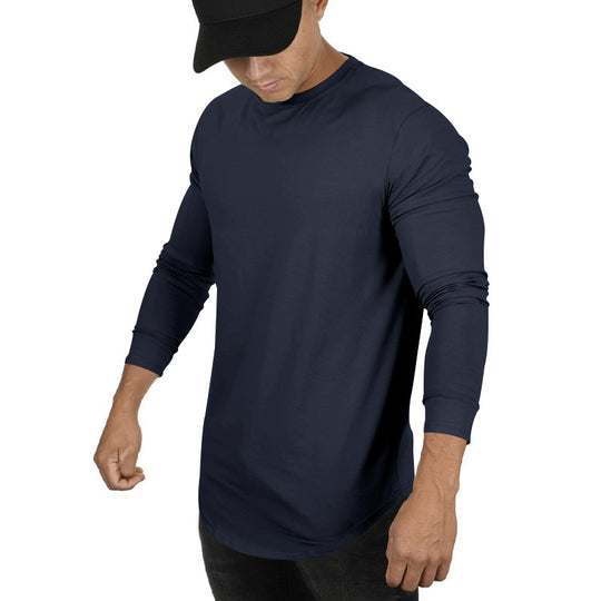 Herren Langarmshirt mit verlängertem Rundsaum und schmalem Schnitt aus elastischem Funktionsjersey Nord Taschen