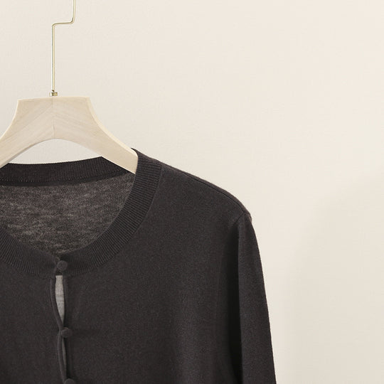 Damen Zweilagiger Strickcardigan mit innenliegendem Top und feiner Rippenkante Nord Taschen