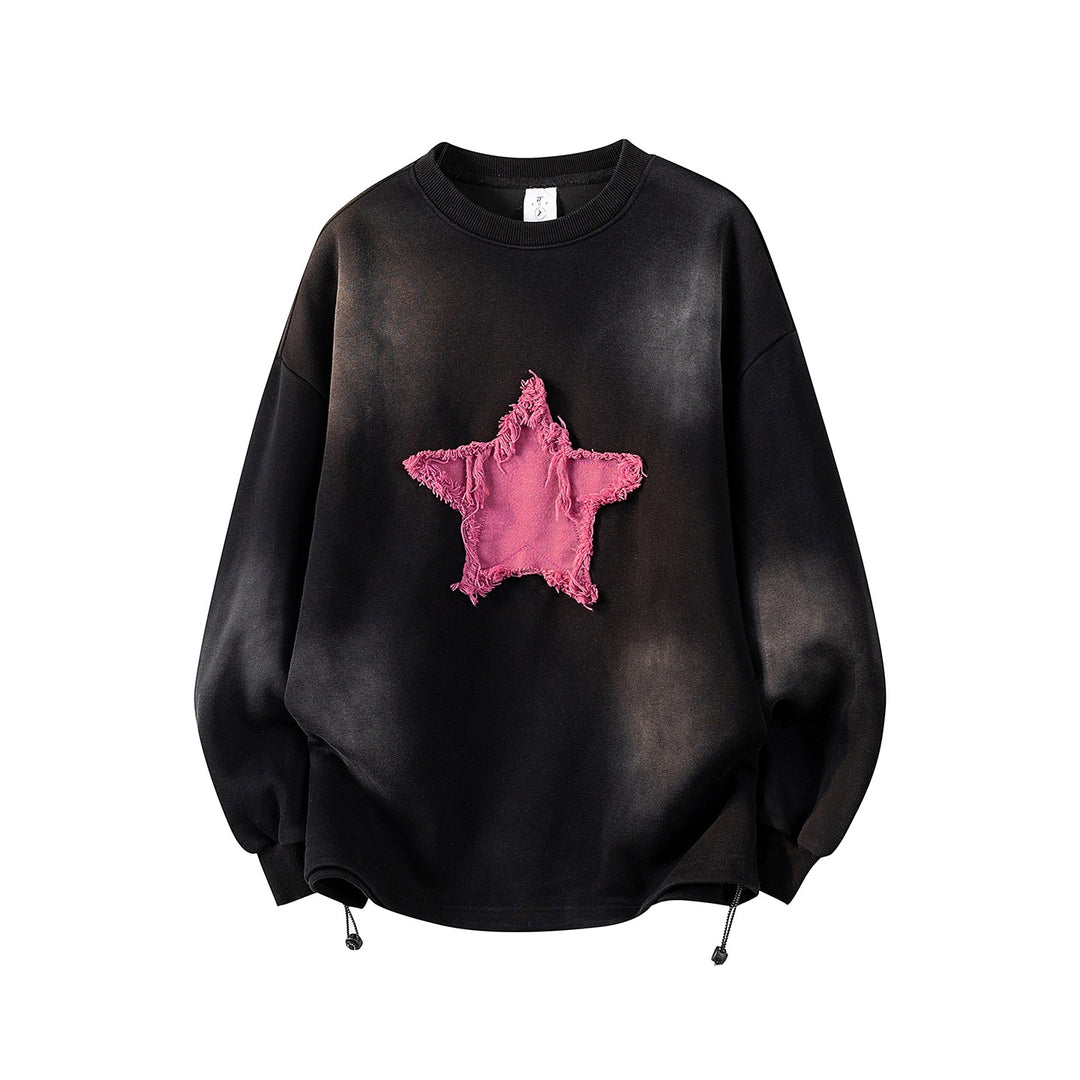 Damen Oversize-Sweatshirt mit gesticktem Schriftzug, abgerundetem Saum & überschnittener Schulter Nord Taschen