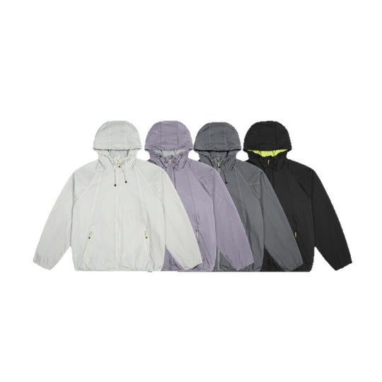 Unisex Leichter Windbreaker mit verstellbarer Kapuze, packbarer Nylonjacke Nord Taschen