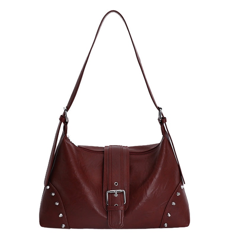 Damen Schultertasche mit schickem Schnallenverschluss und Nietenakzenten Nord Taschen