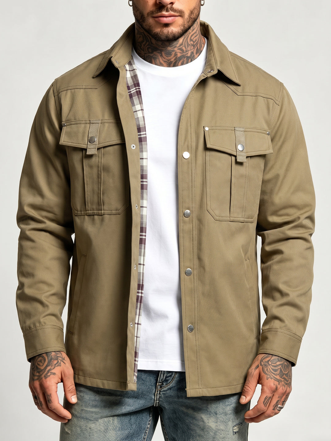 Herren Canvas-Hemdjacke Nord Taschen