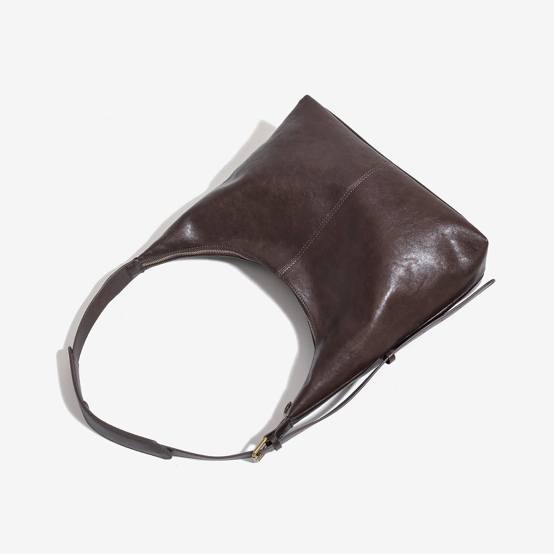 Damen Hobo-Tasche aus edlem Leder mit verstellbarem Schulterriemen Nord Taschen