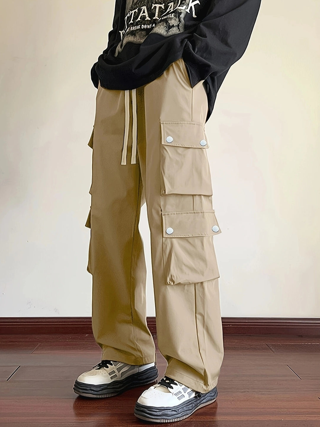 Herren Locker geschnittene Cargo-Jogginghose mit Tunnelzug & Mehrfachtaschen Nord Taschen